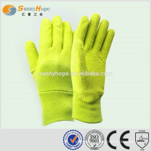 Colored interlock rubber latex garden gloves